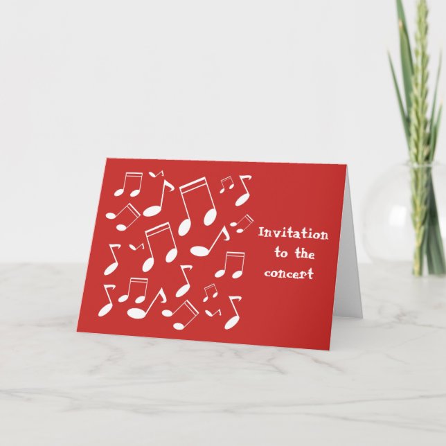 Invitation Notes musicales blanches (Devant)