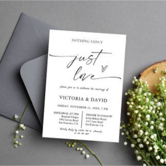 Invitation Nothing fancy just love wedding