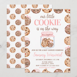 Invitation Notre Baby Shower Little Cookie Rose