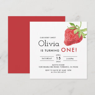 Invitation Notre Berry Sweet Strawberry 1er Carré d'anniversa