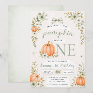 Invitation Notre Douce Petite Citrouille Premier Anniversaire