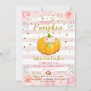 Invitation Notre doux petit citrouille 1er premier anniversai