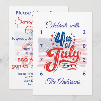 Invitation Notre Drapeau Américain de la Célébration du Semiq