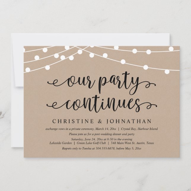 Invitation Notre fête continue, évasion amoureuse  (Devant)