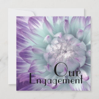 Invitation Notre Fiançailles - Dahlia violette et bleue