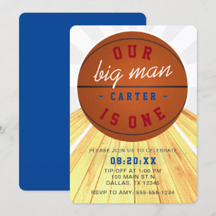 Invitation Notre grand homme est un thème de basket-ball 1er 