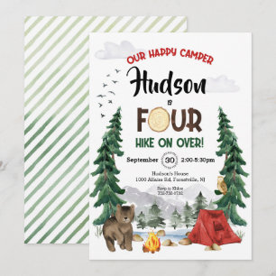 Invitation Notre Happy Camper Woodland Quatrième Anniversaire