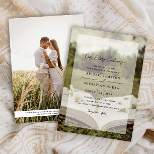 Invitation Notre histoire continue   Mariage photo Storybook