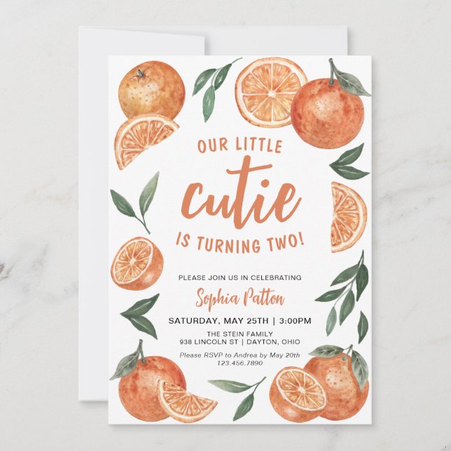 Invitation Notre Little Cutie Anniversaire de enfant Party (Devant)