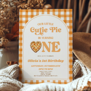 Invitation Notre Little Cutie Pie Retro 1ère fête d'anniversa