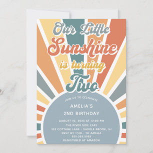 Invitation Notre Little Sunshine 2e anniversaire Rainbow Part