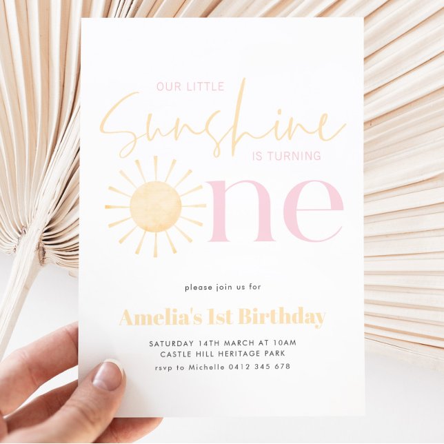Invitation Notre Little Sunshine Girl's 1st Birthday Party (Créateur téléchargé)