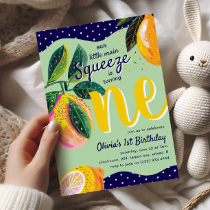 Invitation Notre Main Squeeze' Anniversaire de 1 an au citron