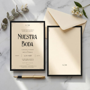 Invitation Notre Mariage Art Déco Élégant Mariage Espagnol