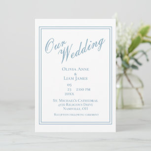 Invitation Notre Mariage Dusty Blue Moderne Mariage élégant