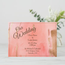 Notre Mariage Gold Peach Mariage Aquarelle