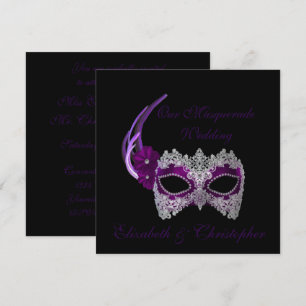 Invitation "Notre masque de pourpre royal de mariage de
