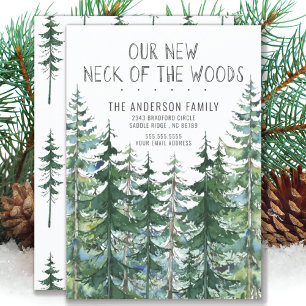 Invitation Notre nouveau cou des arbres d'épicéa des bois qui