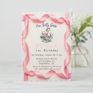 Invitation Notre oie sotte est Tourner une fille fête d'anniv