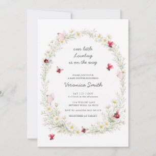 Invitation  Notre petit amour de coccinelle Daisy Floral Baby