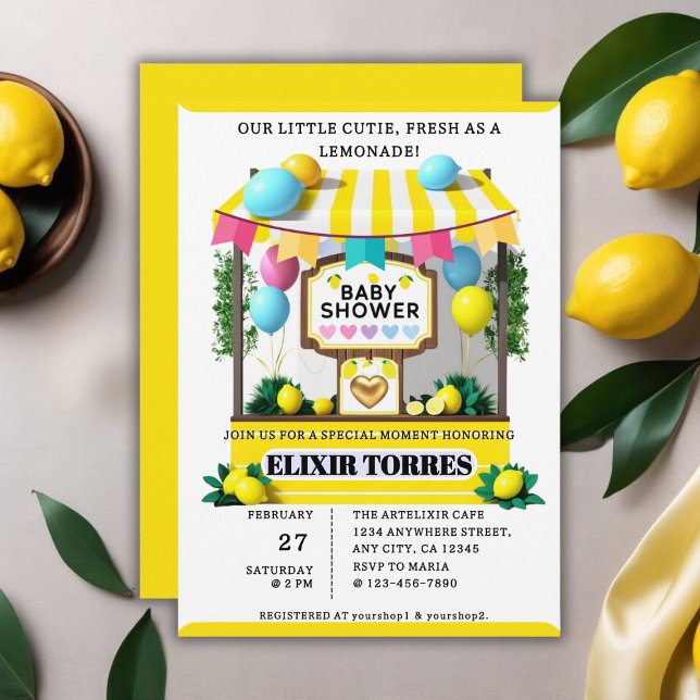 Invitation Notre Petit Baby shower À Citronade Cutie (Créateur téléchargé)