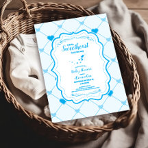 Notre petit Baby shower bleu Valentine