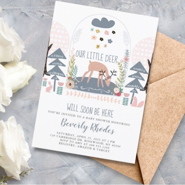 Invitation Notre petit Baby shower de cerfs (Créateur téléchargé)