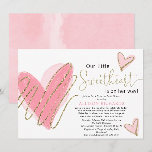 Invitation Notre petit baby shower de promenade (Devant / Derrière)