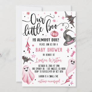 Invitation Notre petit Baby shower d'Halloween Boo