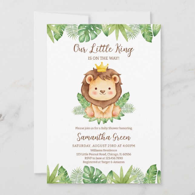 Invitation Notre petit Baby shower Lion King (Devant)