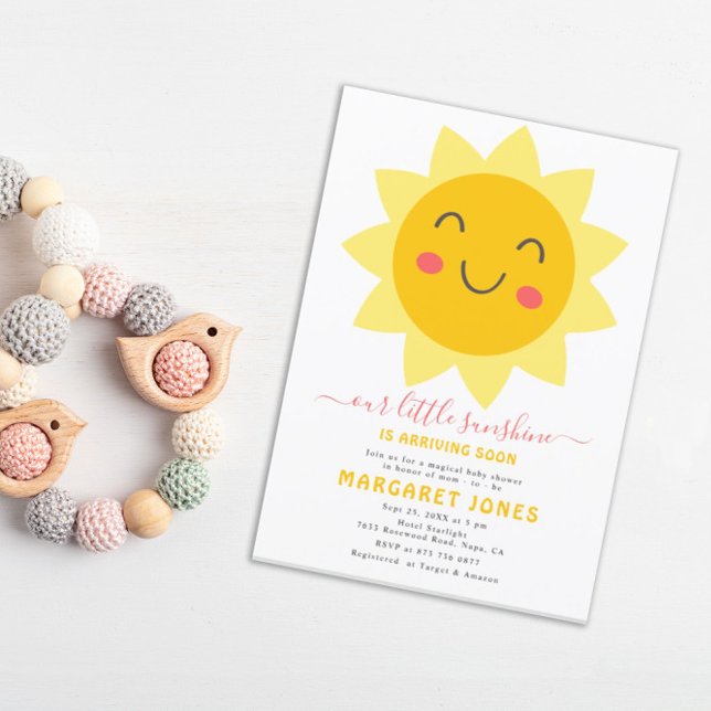 Invitation Notre Petit Baby shower Soleil Jaune Cuisine (Créateur téléchargé)