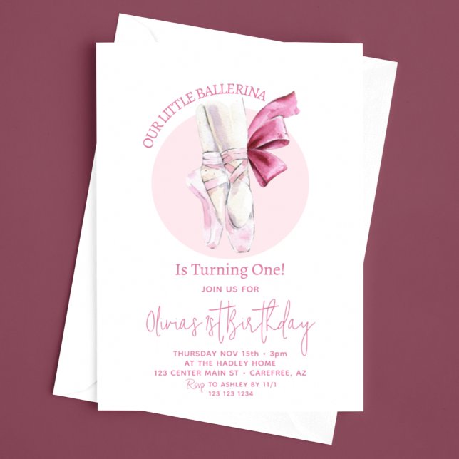 Invitation Notre petit Ballerina 1er anniversaire (Créateur téléchargé)
