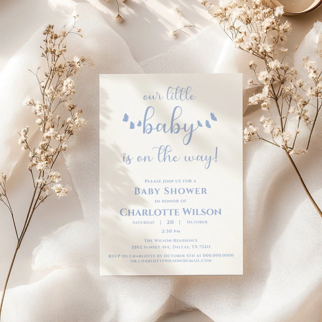 Invitation Notre Petit Bébé Est Sur Le Chemin Du Baby shower (Créateur téléchargé)