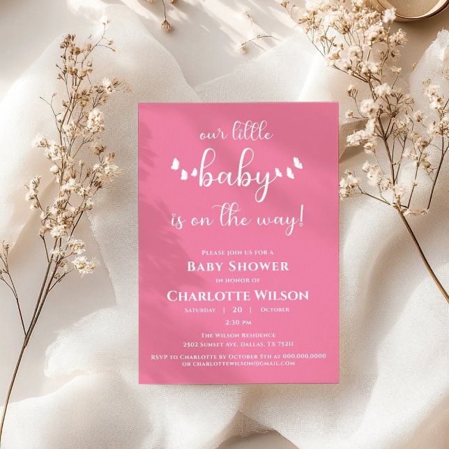 Invitation Notre Petit Bébé Est Sur Le Chemin Du Baby shower (Créateur téléchargé)