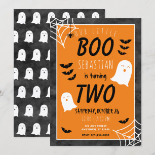 Invitation Notre Petit Boo 2 Anniversaire Ghost Halloween
