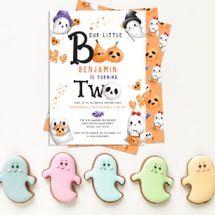 Invitation Notre Petit Boo Cute Ghosts Halloween 2e Anniversa