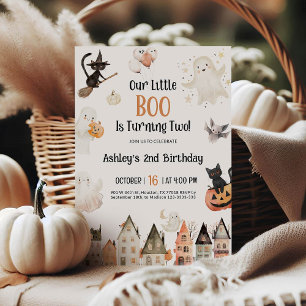 Invitation Notre Petit Boo Est En Train D'Atteindre Deux   An