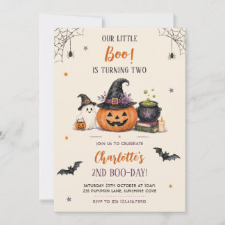 Invitation Notre petit Boo fête ses deux ans Halloween 2e ann