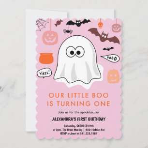 Invitation Notre petit boo fête son premier anniversaire