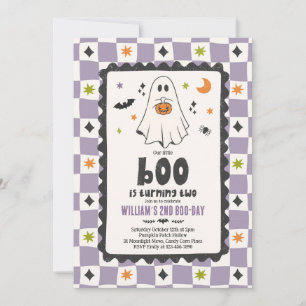 Invitation Notre petit Boo garçon Halloween fantôme 2e annive