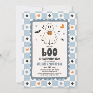 Invitation Notre petit Boo garçon Halloween fantôme 2e annive