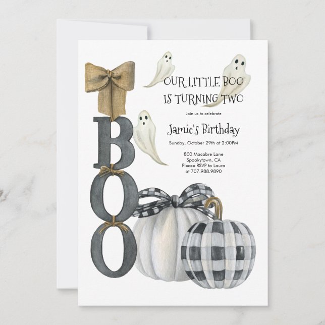 Invitation Notre petit Boo Halloween 2e anniversaire (Devant)