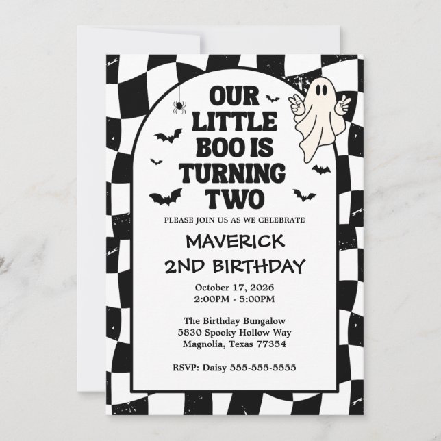 Invitation Notre petit Boo Halloween 2e anniversaire (Devant)