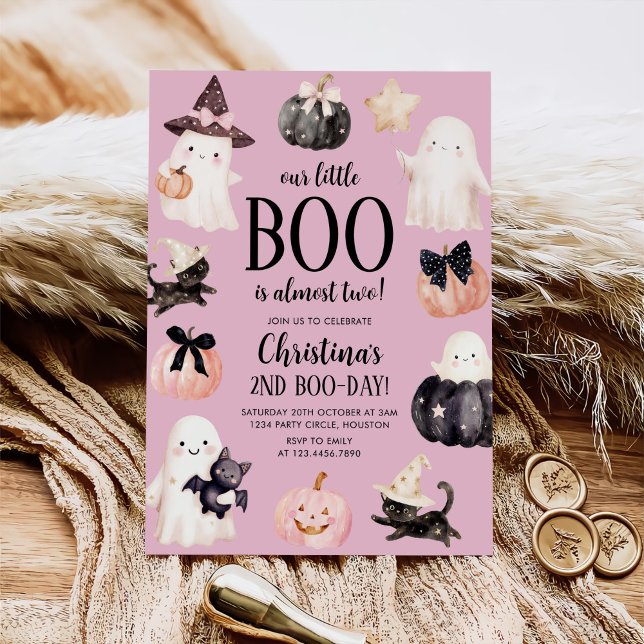 Invitation Notre petit Boo Halloween 2e fête d'anniversaire (Créateur téléchargé)