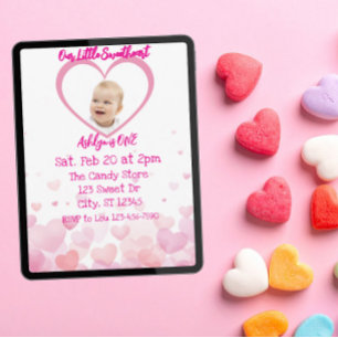Invitation Notre Petit Chéri a UN an, 1er Anniversaire de hea
