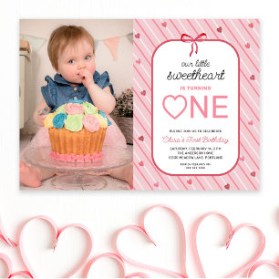 Invitation Notre Petit Chouchou a un an Photo Anniversaire