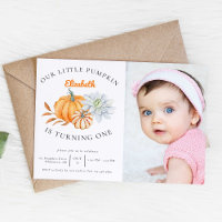 Notre petit Citrouille 1er anniversaire Floral Fal