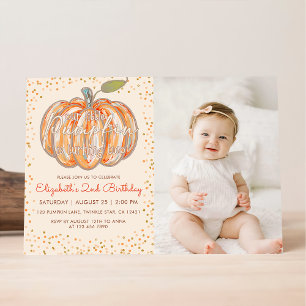 Invitation Notre petit Citrouille 2e anniversaire Photo