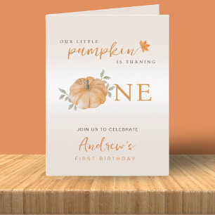 Invitation Notre Petit Citrouille Automne 1er anniversaire