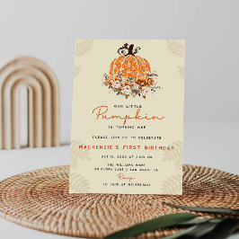 Invitation Notre Petit Citrouille Automne Automne Automne Flo